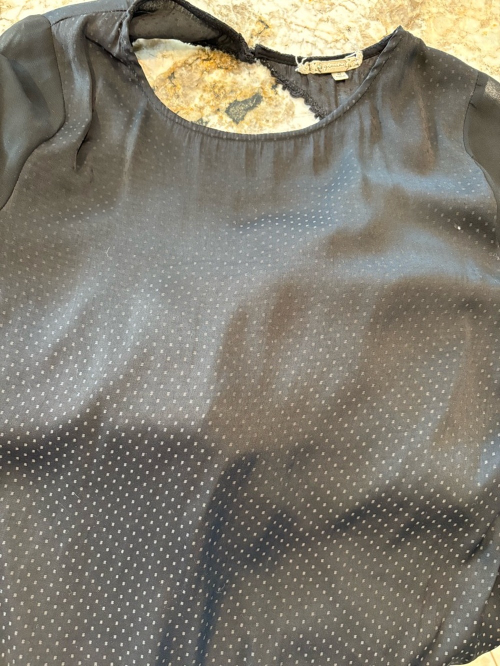 Gimmicks by BKE Black Sheer Dot Blouse - Picture 5 of 5